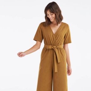 Vetta Wrap Jumpsuit :: Gold Canvas